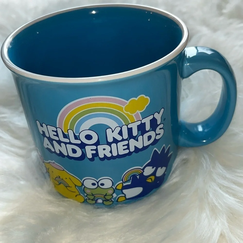 🆕 Hello Kitty and Friends Ceramic Mug Light Blue Rainbow